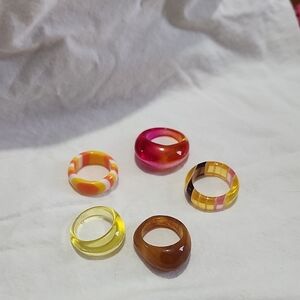 Colorful Resin Ring Set